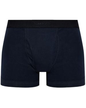 Tom Ford Logo-Waistband Boxers - Blue