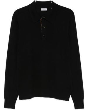 Burberry Long-Sleeve Polo Shirt - Black
