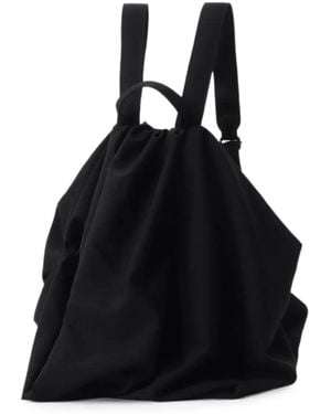 Yohji Yamamoto Draped Wool Backpack - Black