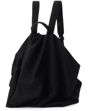 Yohji Yamamoto Draped Wool Backpack - Black