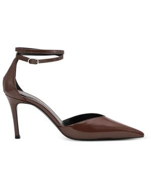 Notabene Sax Pointed-Toe Ankle-Strap Heeled Court Shoes - Brown