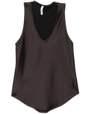 Imperial Satin-Finish Scoop-Neck Tank Top - Brown