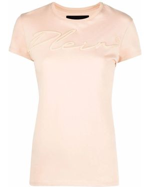 Philipp Plein Satin Logo-Embroidered T-Shirt - Multicolour