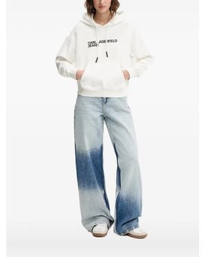 Karl Lagerfeld Sudadera con capucha y bolsillo canguro - Azul