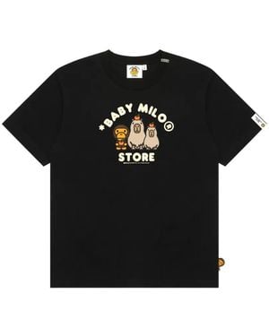 *BABY MILO® STORE BY *A BATHING APE® Baby Milo Capybara-Print T-Shirt - Black