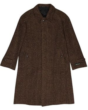 Aimé Leon Dore Herringbone Wool Coat - Brown