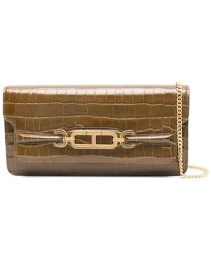 Tom Ford Whitney Crocodile-Embossed Shoulder Bag - Brown