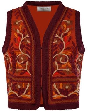 Antik Batik Suna Gilet - Red