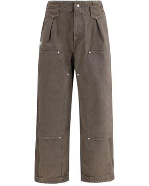 KENZO Weave Double Knee Trousers - Grey