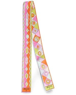 PUCCI Foulard En Soie Occhi À Mélange D'Imprimés - Blanc