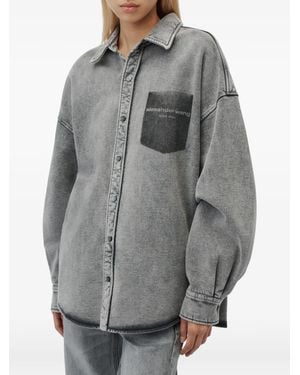 Alexander Wang Shadow Pocket Button Down Shirt - Gray