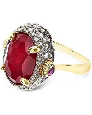 Nanis Reverse Diamond And Ruby Ring - Pink