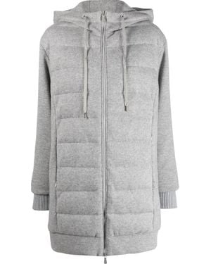 Eleventy Bimateric Feather-Down Cashmere Padded Coat - Grey
