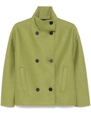 Harris Wharf London Virgin-Wool Funnel-Neck Jacket - Green