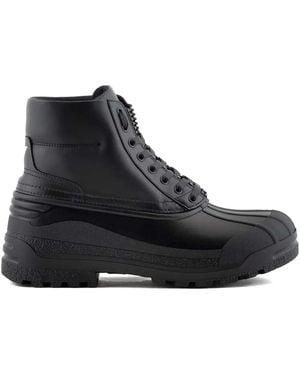 Emporio Armani Lace-Up Boots - Black