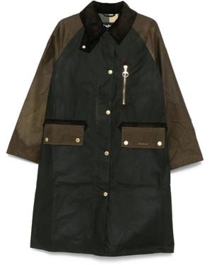 Barbour ラグランスリーブ コート - ブラック