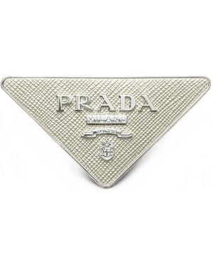 Prada Saffiano Gürtelschnalle - Weiß