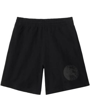 Burberry Ekd Badge Cotton Shorts - Black