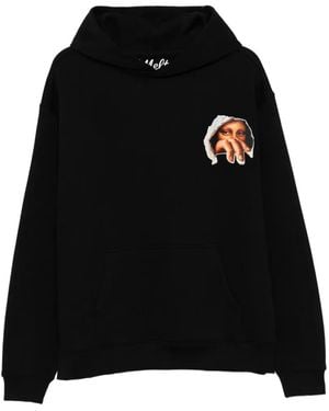 Melt Graphic-Print Pouch-Pocket Hoodie - Black