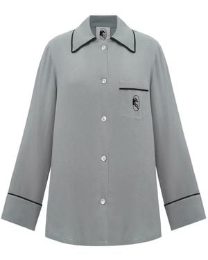 Sleeper Finnegan Trimmed Pajama-Style Shirt - Gray