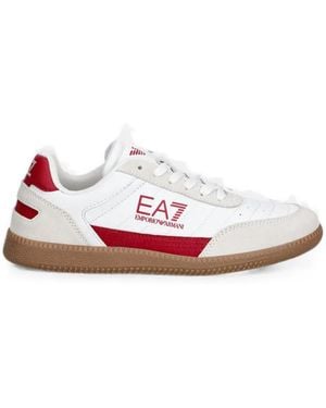 EA7 Logo-Print Trainers - White