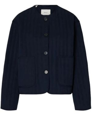 SELECTED Button Quilted Cardigan - Blue