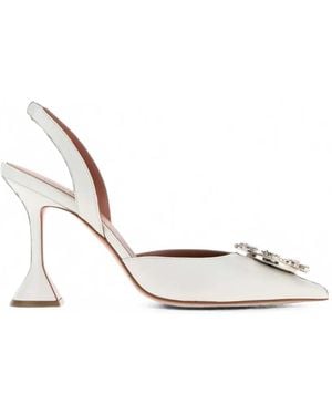 AMINA MUADDI 95 Begum Crystal-Embellished Slingback Court Shoes - White