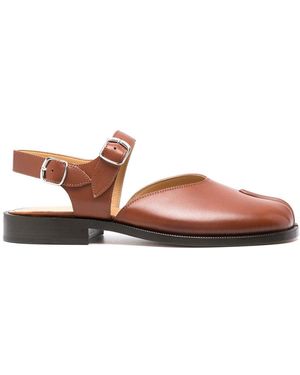 Maison Margiela Tabi Leather Mary-jane Sandals - Brown