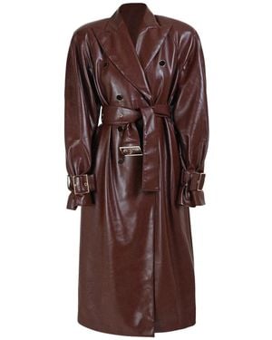 ROWEN ROSE Manteau Croisé À Taille Ceinturée - Brown