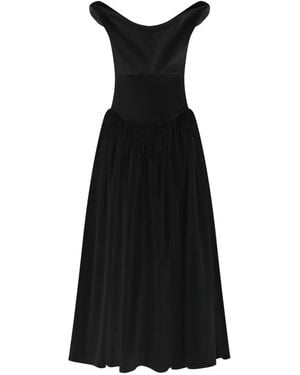 12 STOREEZ Avignon Cowl-Neck Dress - Black