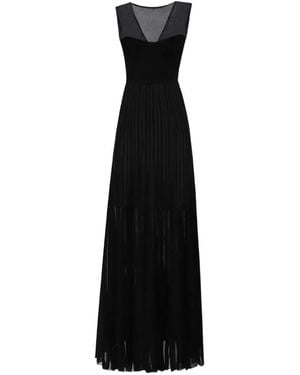 Gemy Maalouf Heart-Shaped Pleated Midi Dress - Black