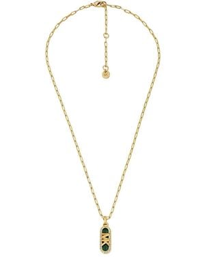 Michael Kors Chain-Link Pendant Necklace - Metallic