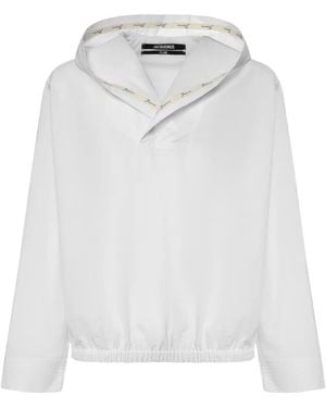 Jacquemus Elasticated-Hem Hoodie - White
