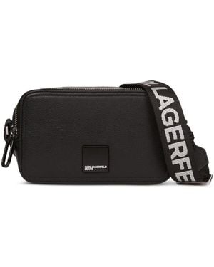 KARL LAGERFELD Sacoche À Plaque Logo - Black