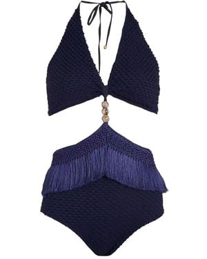 PATBO Maillot De Bain À Franges - Blue