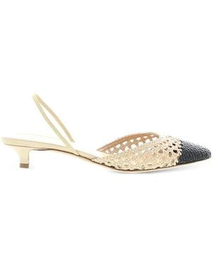 Francesco Russo Crochet Leather Sandals - Metallic