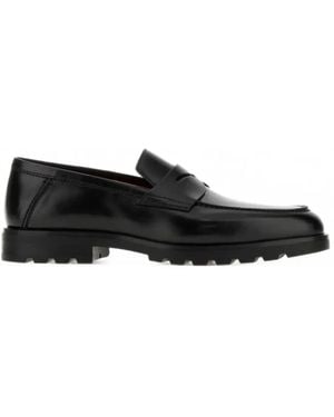 Santoni Rock Leather Loafers - Black