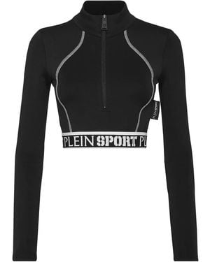 Philipp Plein Logo-Underband Crop Top - Black