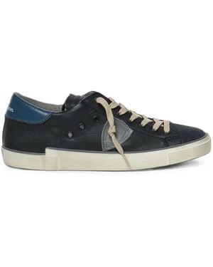 Philippe Model Logo-Patch Panelled Sneakers - White