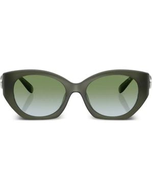 COACH Maxi Sculpted C Sonnenbrille Mit Ovalem Gestell - Grün
