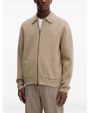 Les Deux Zip-Up Patch-Pocket Cardigan - Natural