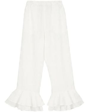 Sleeper Pantalones Cha-Cha Con Dobladillo De Volantes - Blanco