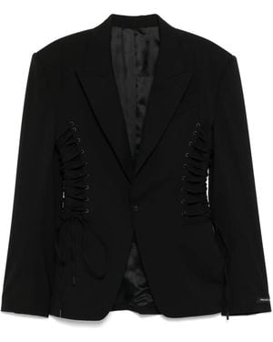 Mugler Laced-Up Blazer - Black
