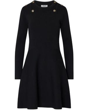 Liu Jo Knit Fit Flare Dress - Black