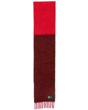 Paul Smith Colour-Block Fringed Scarf - Red