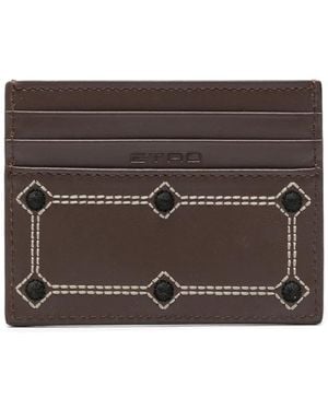 Etro Card Holder Leather + Embroidery 10 - Brown