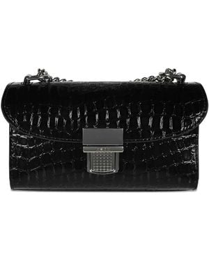 MSGM Bandolera con efecto de piel de cocodrilo - Negro