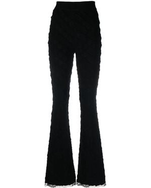 Ambush High Waist Flared Knit Pants - Black