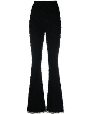 Ambush High Waist Flared Knit Trousers - Black