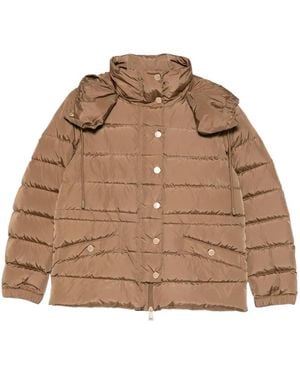 Weekend by Maxmara Button Hooded Jacket - Brown